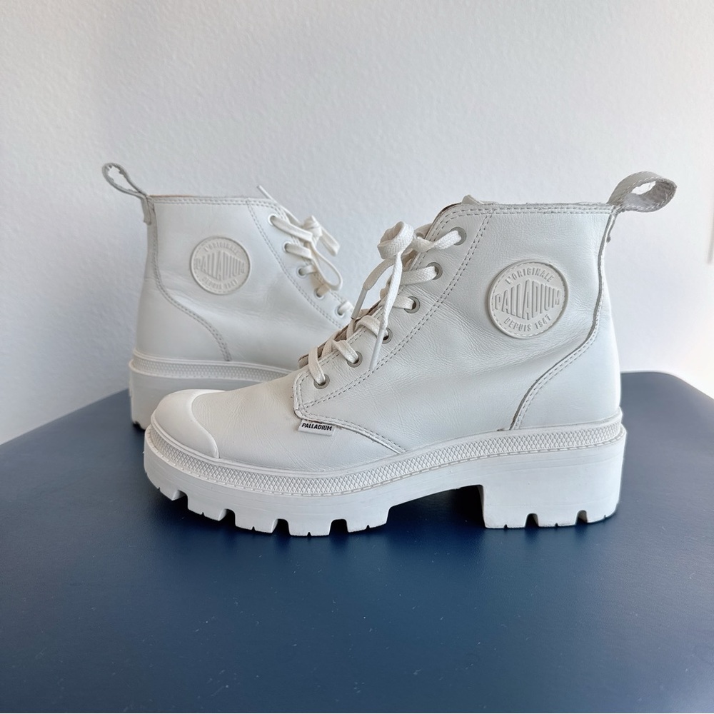 Palladium Boots Original Pallabase Leather White Women's US 6/UK 4/EU 37/JP 230